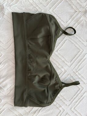 aerie Olive Green Longline Sports Bra